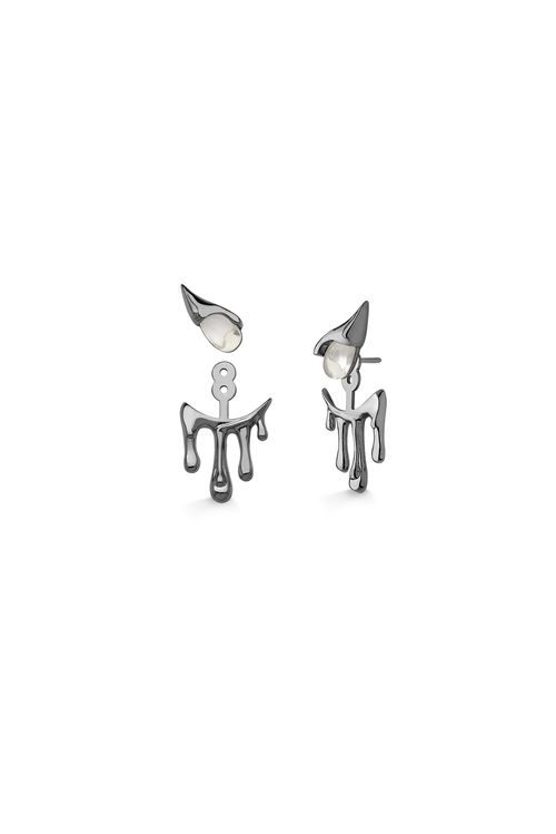 Brinco Pingo - Cristal - Coleção Impulso Banho: Ródio Negro