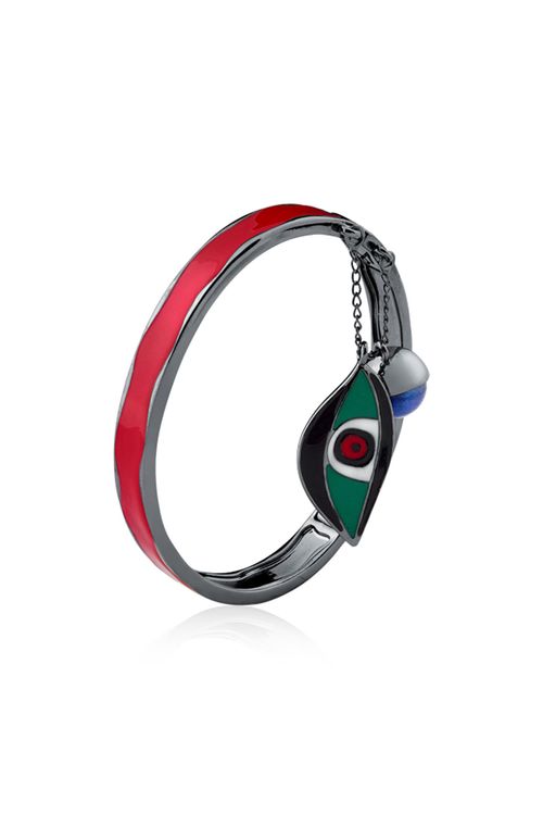 Pulseira Miró - Vermelho - Coleção Fusion Banho: Ródio Negro