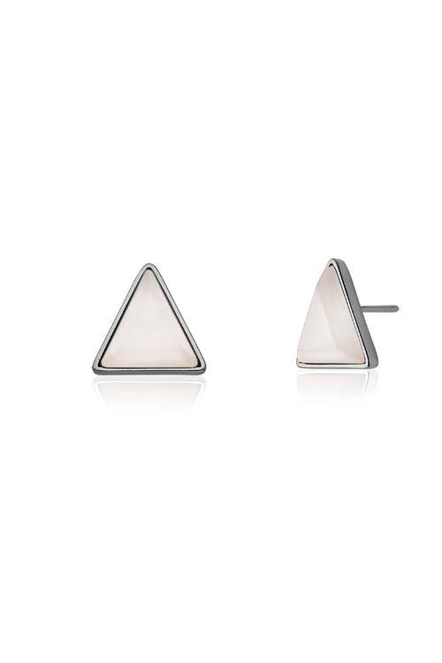 Brinco Triangle - Dolomita – Coleção Geometric Banho: Ródio Negro