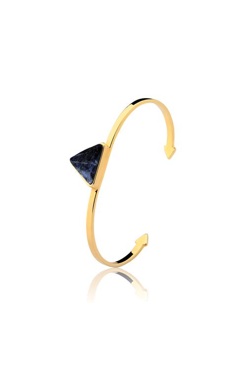 Pulseira Galaxy Triângulo - Labradorita - Coleção Geometric Banho: Folheado a Ouro