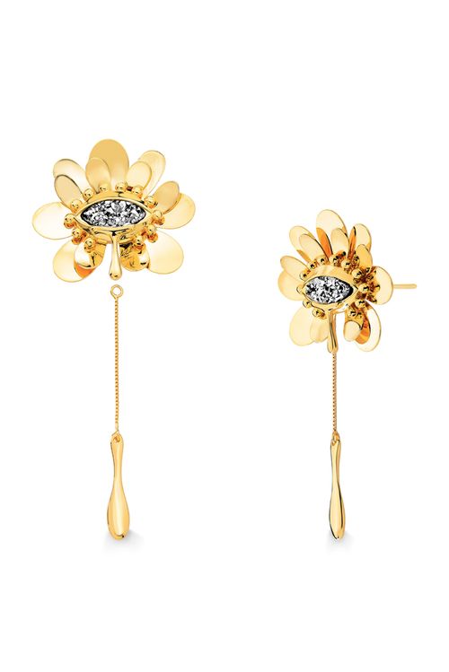 Brinco Amor Transborda - Drusa Metalizada - Coleção Flor e Ser Amor Banho: Folheado a Ouro