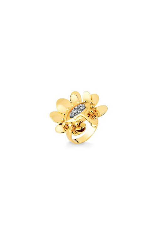 Anel Amor Transborda - Drusa Metalizada - Coleção Flor e Ser Amor Banho: Folheado a Ouro