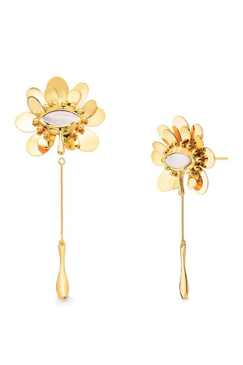 Brinco Amor Transborda - Madrepérola - Coleção Flor e Ser Amor Banho: Folheado a Ouro