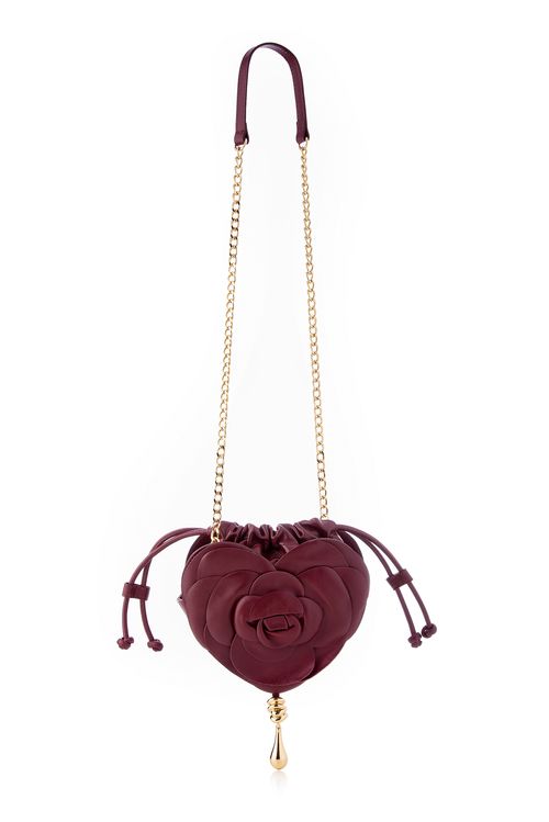 Bolsa Florescer - Couro Rubi - Coleção Flor e Ser Amor Banho: Folheado a Ouro