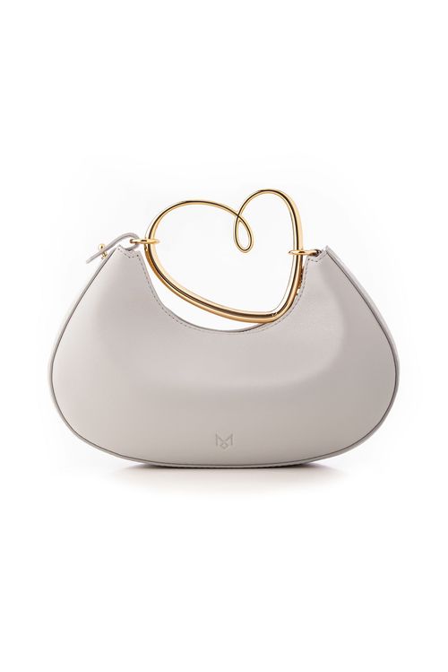 Bolsa Ágape - Couro Areia - Coleção Flor e Ser Amor Banho: Folheado a Ouro