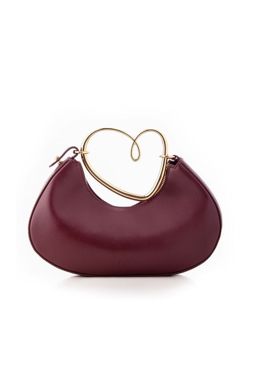Bolsa Ágape - Couro Rubi - Coleção Flor e Ser Amor Banho: Folheado a Ouro