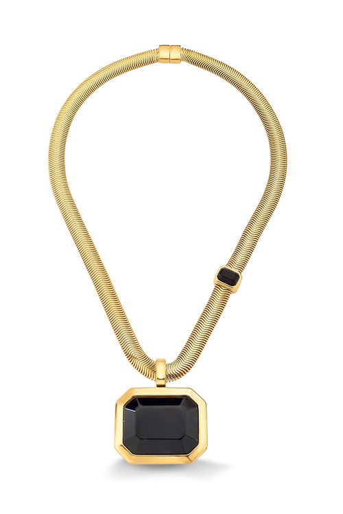Colar Petrus - Obsidiana Preta - Coleção Inéditos Julho Banho: Folheado a Ouro