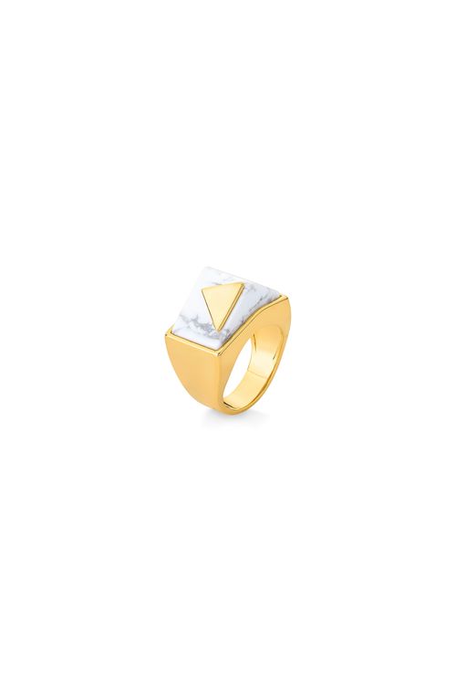 Anel Two Pieces P - Haulita - Coleção Geometric Banho: Folheado a Ouro