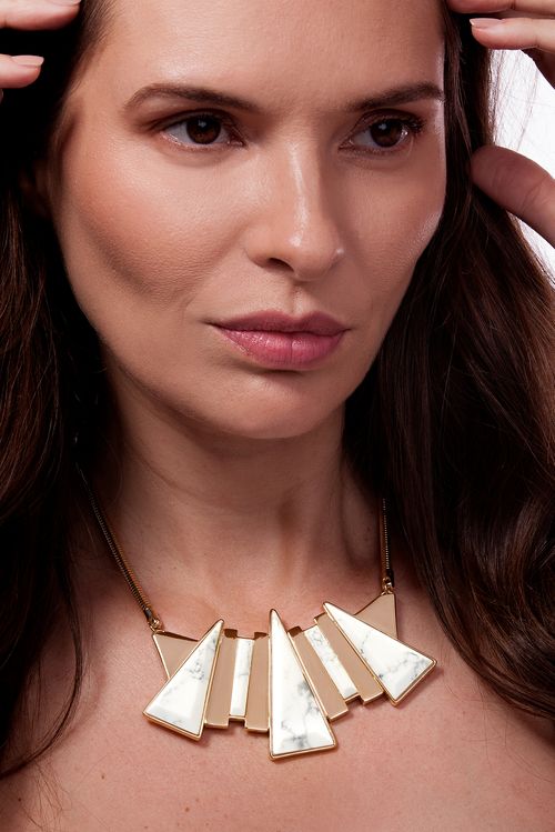 Colar Corrente Extra Triangle - Haulita - Coleção Geometric Banho: Folheado a Ouro
