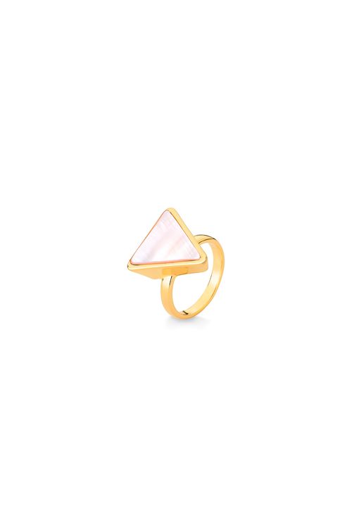 Anel Little Triangle - Madrepérola - Coleção Geometric Banho: Folheado a Ouro