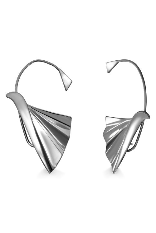 Brinco Origami - Coleção Ecoa Banho: Ródio Negro