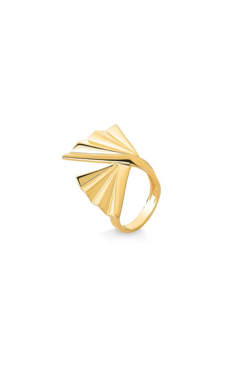 Anel Origami - Coleção Ecoa Banho: Folheado a Ouro