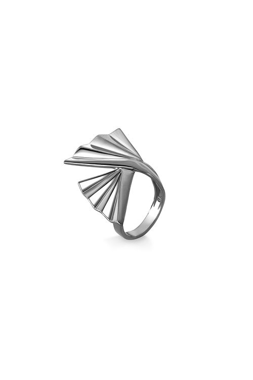 Anel Origami - Coleção Ecoa Banho: Ródio Negro