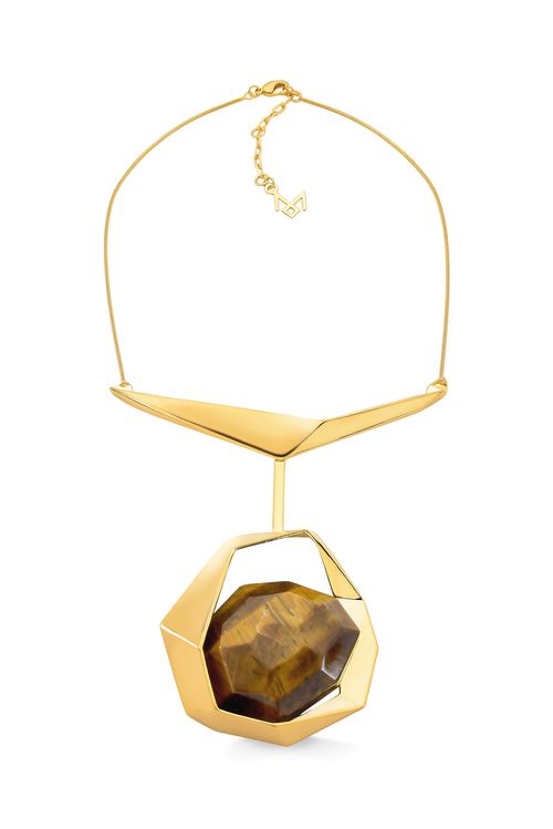 Colar Ikigai - Olho de Tigre - Coleção Ecoa Banho: Folheado a Ouro