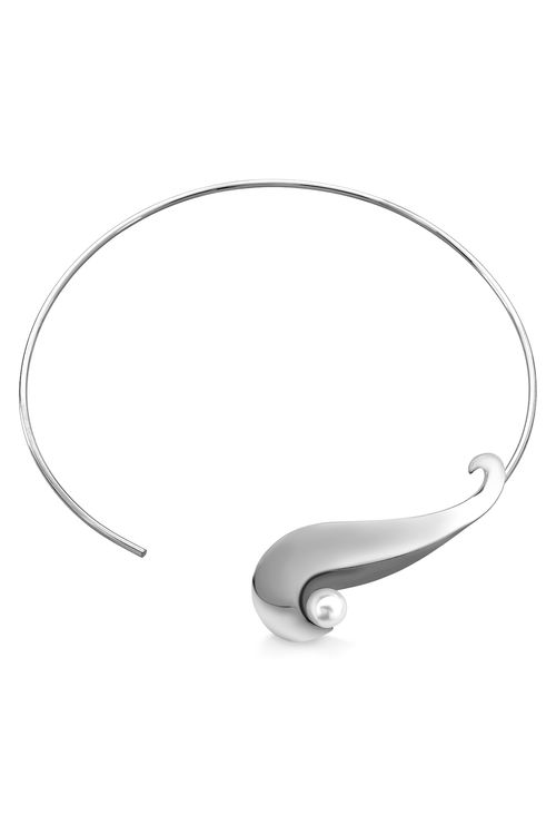 Colar Choker Pausa - Pérola - Coleção Ecoa Banho: Ródio Negro