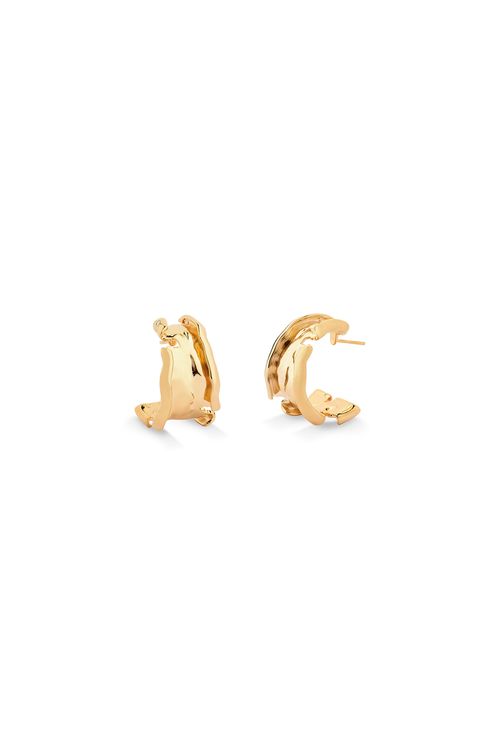 Brinco Argola Rasgo P - Coleção Paradoxo Banho: Folheado a Ouro