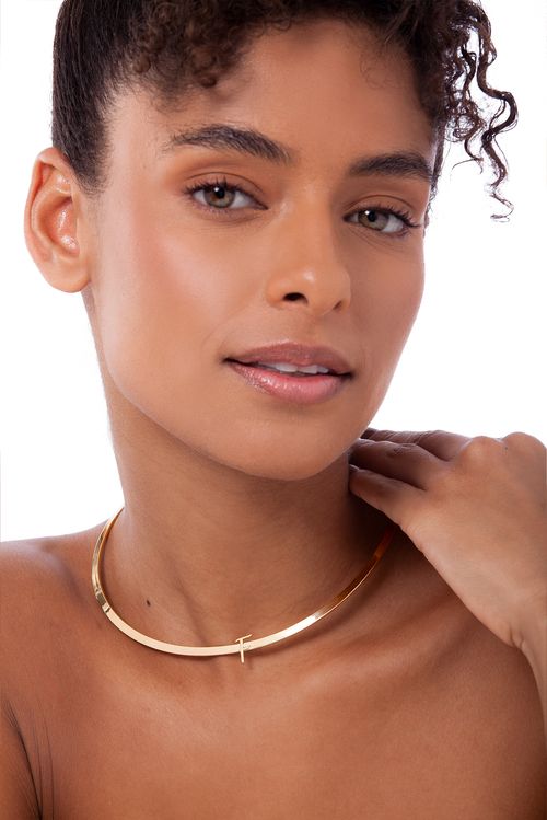 Colar Choker F - Coleção Expressão Banho: Folheado a Ouro