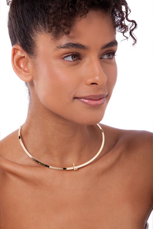 Colar Choker L - Coleção Expressão Banho: Folheado a Ouro