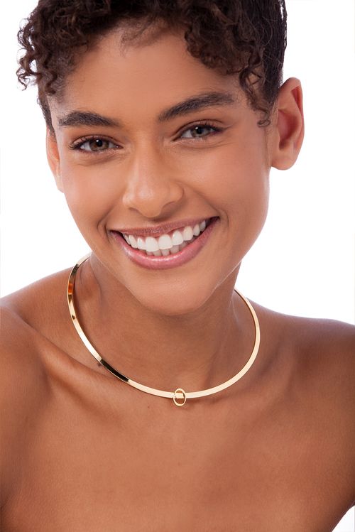 Colar Choker O - Coleção Expressão Banho: Folheado a Ouro
