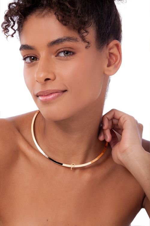 Colar Choker P - Coleção Expressão Banho: Folheado a Ouro