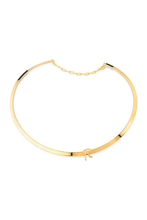 Colar Choker R - Coleção Expressão Banho: Folheado a Ouro