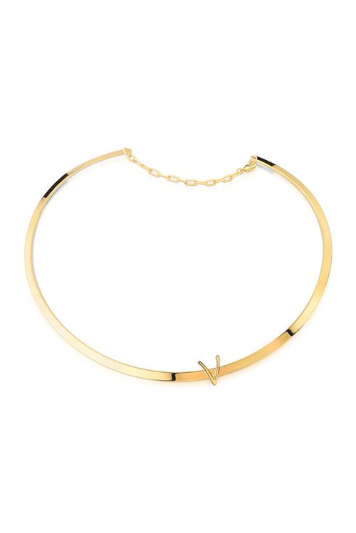Colar Choker V - Coleção Expressão Banho: Folheado a Ouro