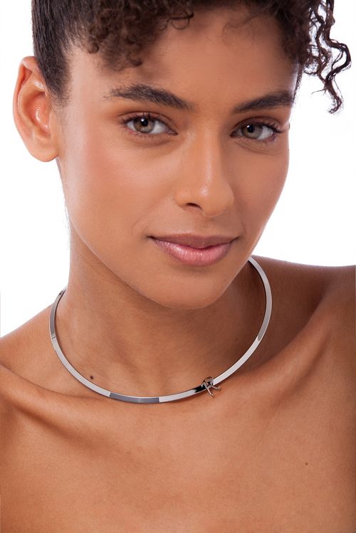 Colar Choker R - Coleção Expressão Banho: Ródio Negro