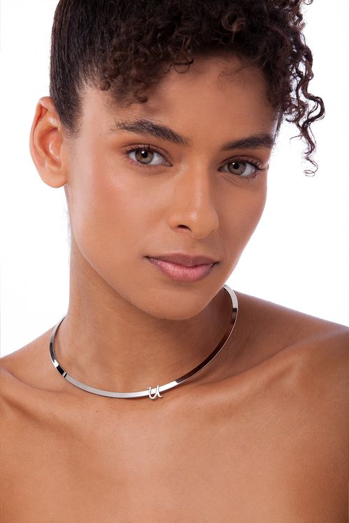 Colar Choker U - Coleção Expressão Banho: Ródio Negro