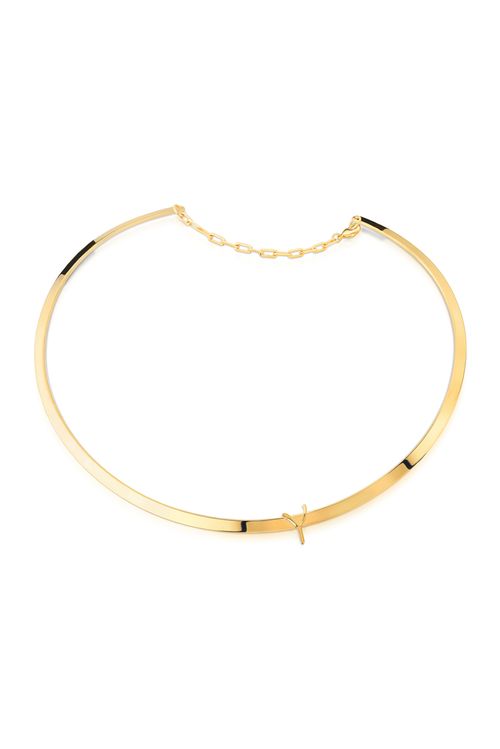 Colar Choker Y - Coleção Expressão Banho: Folheado a Ouro