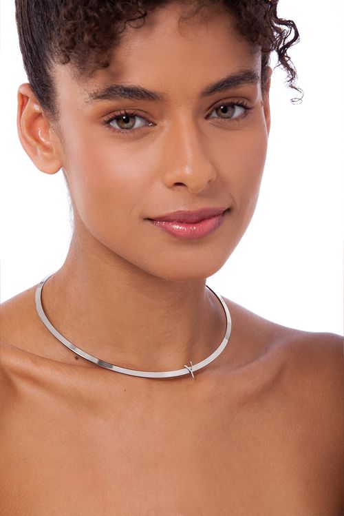 Colar Choker Y - Coleção Expressão Banho: Ródio Negro