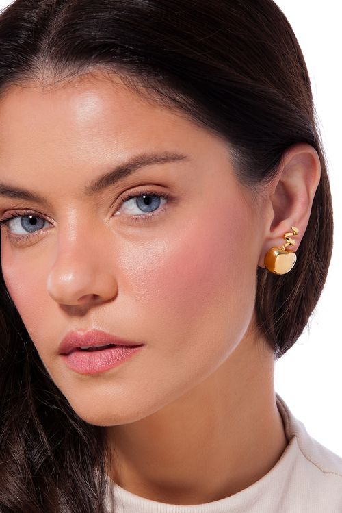 Brinco Rubina -  Coleção Dolce Tropicália Verão Banho: Folheado a Ouro