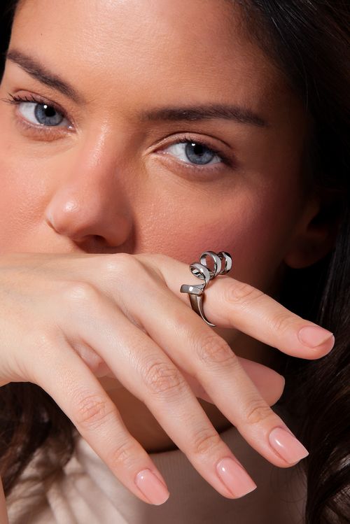 Anel Zest - Coleção Dolce Tropicália Verão Banho: Ródio Negro