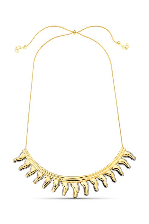 Colar Choker Solar - Coleção Dolce Tropicália Verão Banho: Folheado a Ouro e Ródio Negro