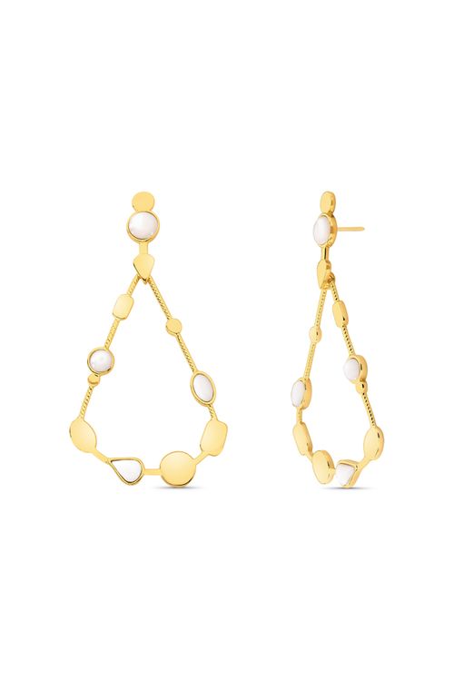 Brinco Pluie - Madrepérola - Coleção Acquarella Banho: Folheado a Ouro