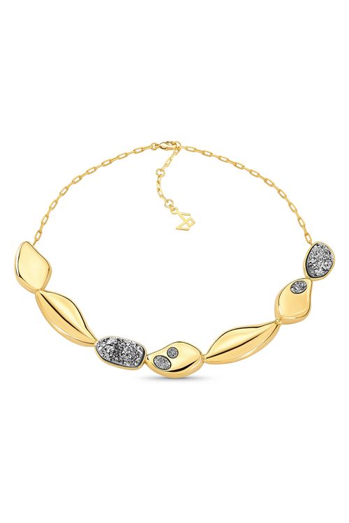 Colar Tropi - Drusa Metalizada - Coleção Dolce Tropicália Alto Verão Banho: Folheado a Ouro