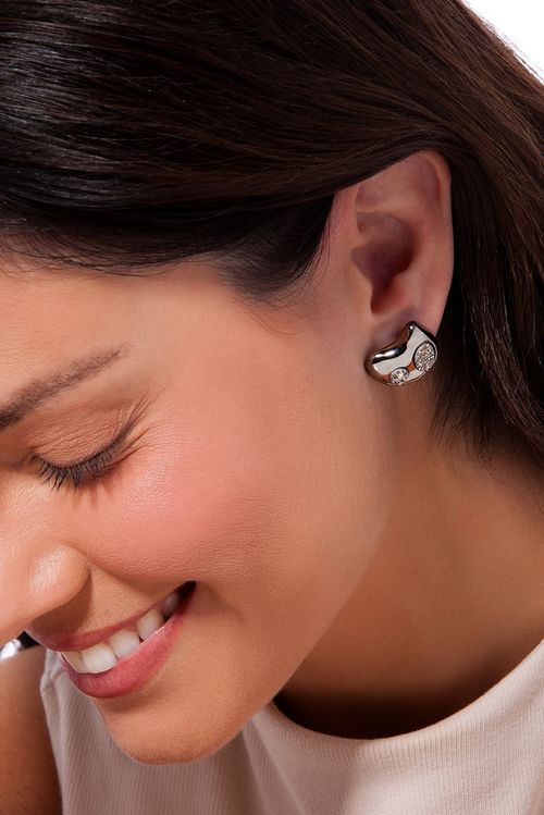 Brinco Colores - Drusa Metalizada - Coleção Dolce Tropicália Alto Verão Banho: Ródio Negro